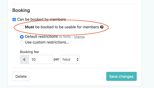 Make bookings mandatory for members